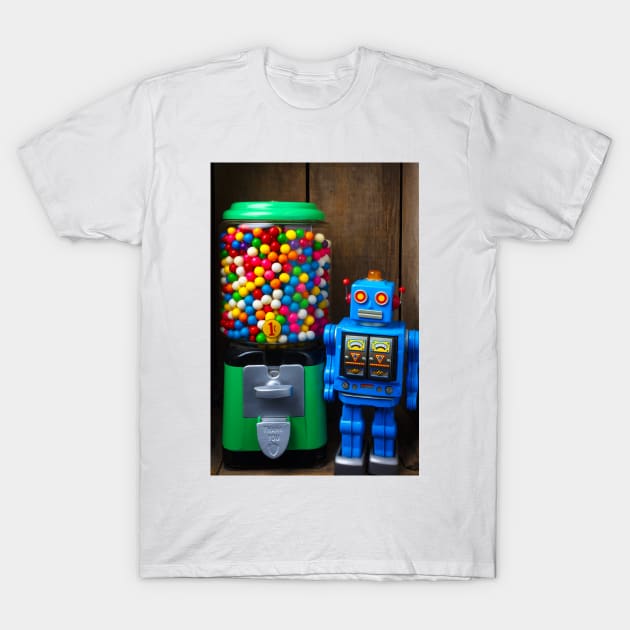 Gum Machine And Blue Robot T-Shirt by photogarry